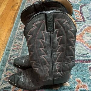 Durango Cowboy Boots Grey/Burgundy detail